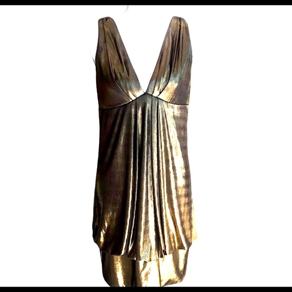 ⚜️ ABS -Allen Schwartz. SEXY HOT Gold lamé DRAPED & simply STUNNING !⚜️ - Picture 15 of 15